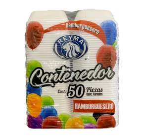 contenedor hamburguesa blanco reyma c/50 contenedor hamburguesa blanco reyma c/50
