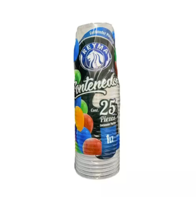 vaso transparente rigido reyma 1 litro c/25 pzas