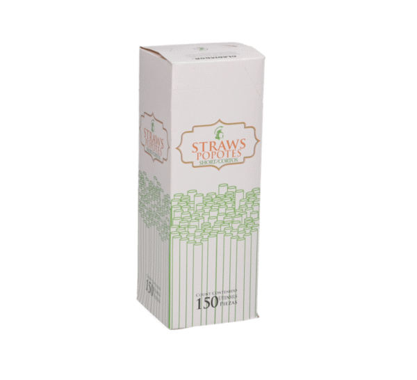 popote corto bio duro transparente 150 pz