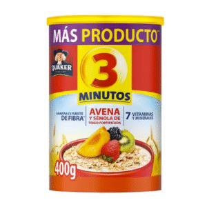 avena quaker con cereal 3 minutos bote 400g