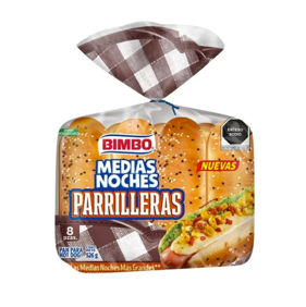 pan para hot dog bimbo medias noches parrilleras 8 pzas