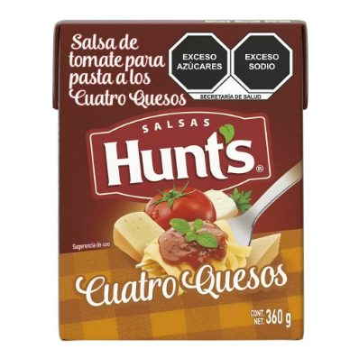 salsa tomate para pasta hunts 360 gr 4 quesos